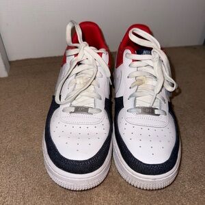 Women's Athletic Sneakers - White, Red, and Black